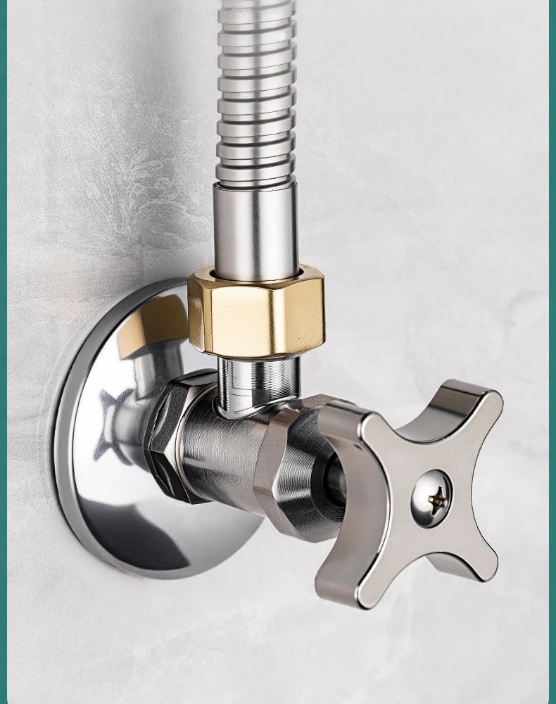 Stainless Steel Bathroom Quick Opening Triangle Valve Faucet Accessories Thickened Triangle Valve For Hot and Cold Water