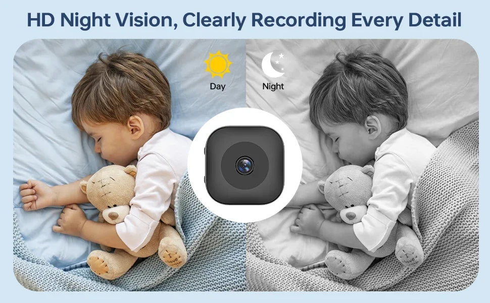2025 HD Mini Camera for Security & Driving, 360° Magnetic, WiFi Remote, Night Vision, Motion Alarm, Loop Recording, Home/Car Use