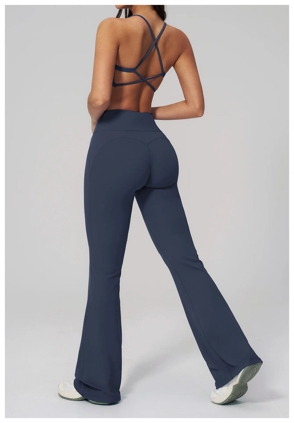 2PCS Flared Pants Yoga Set Women's Tracksuits Gym Fitness Outfits Sports Sets Female Shockproof Sports Bra Yoga Workout Clothes