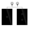 Dual Touch Switch 2Way Light LED Sensor Wall Switches With Tempered Glass Panel Bedroom Stair Switch For US BR Country No Wifi