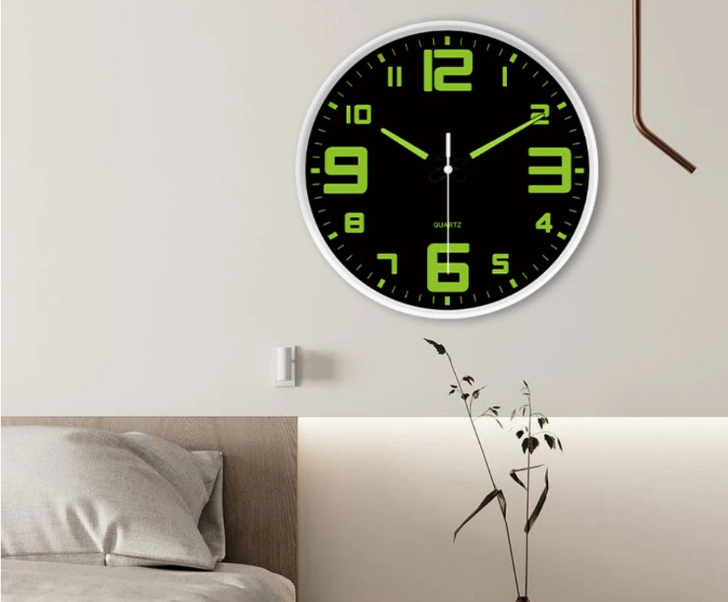 Hole-Free Luminous Wall Clock, 8 Inch Silent Quartz Clock, Modern Decor for Home & Living Room