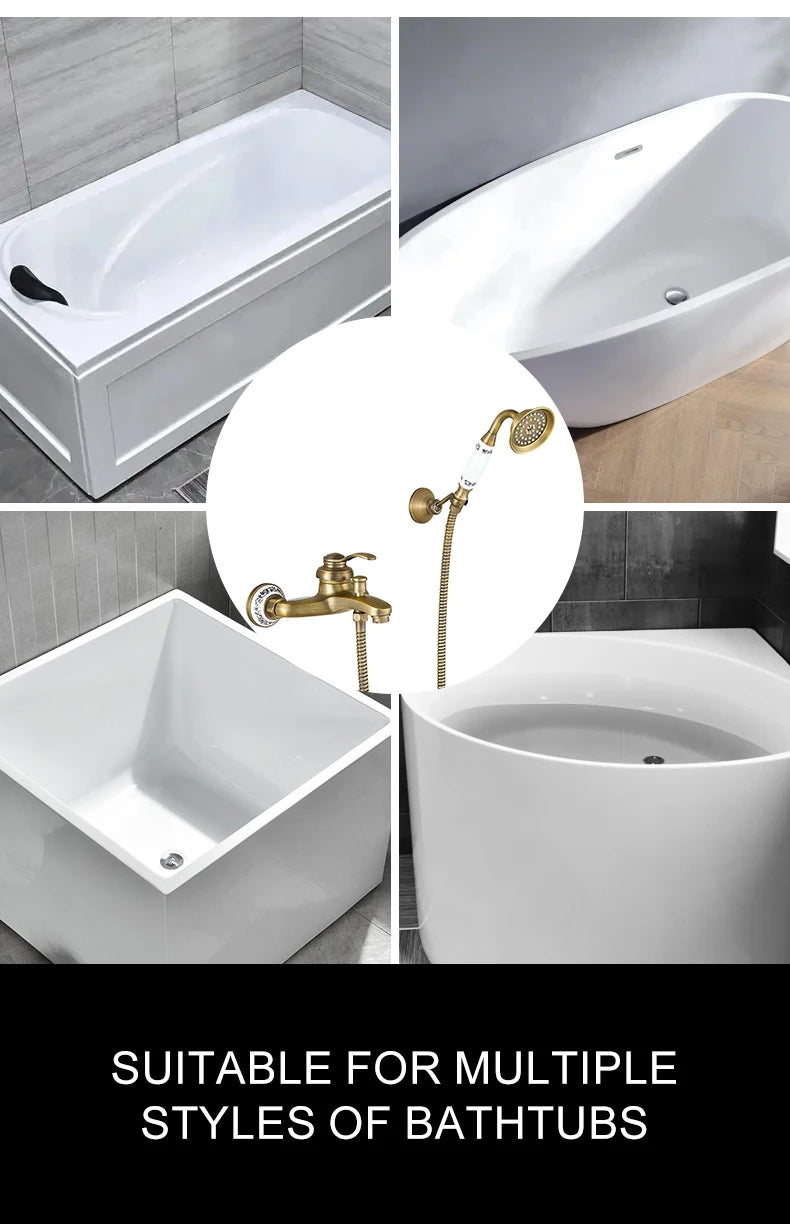 MOLI Wall mounted antique brass bronze brushed bathtub faucet with hand shower bathroom shower faucets torneiras 8306