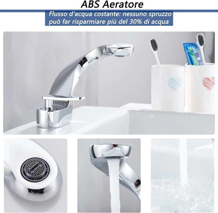 Luxury Bathroom Faucet Curve Single Handle Wash Basin Sink Faucet Hot And Cold Water Sink Mixer Tap Brass Deck Mounted Torneira