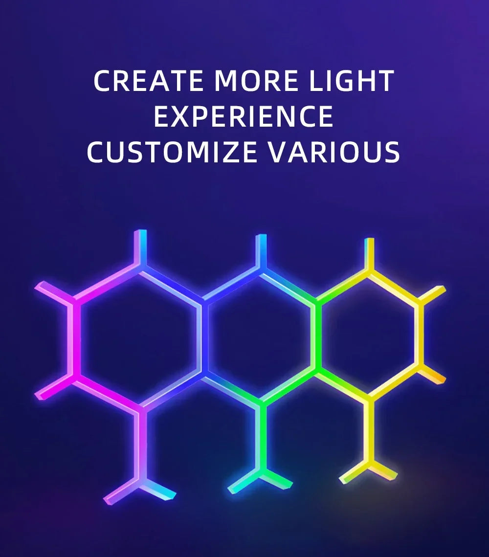 WIFI APP Smart Lamp Tuya Music Rhythm Control Splicing Ambient Quantum Lights LED Night Light for Game Room Bedroom Decoration