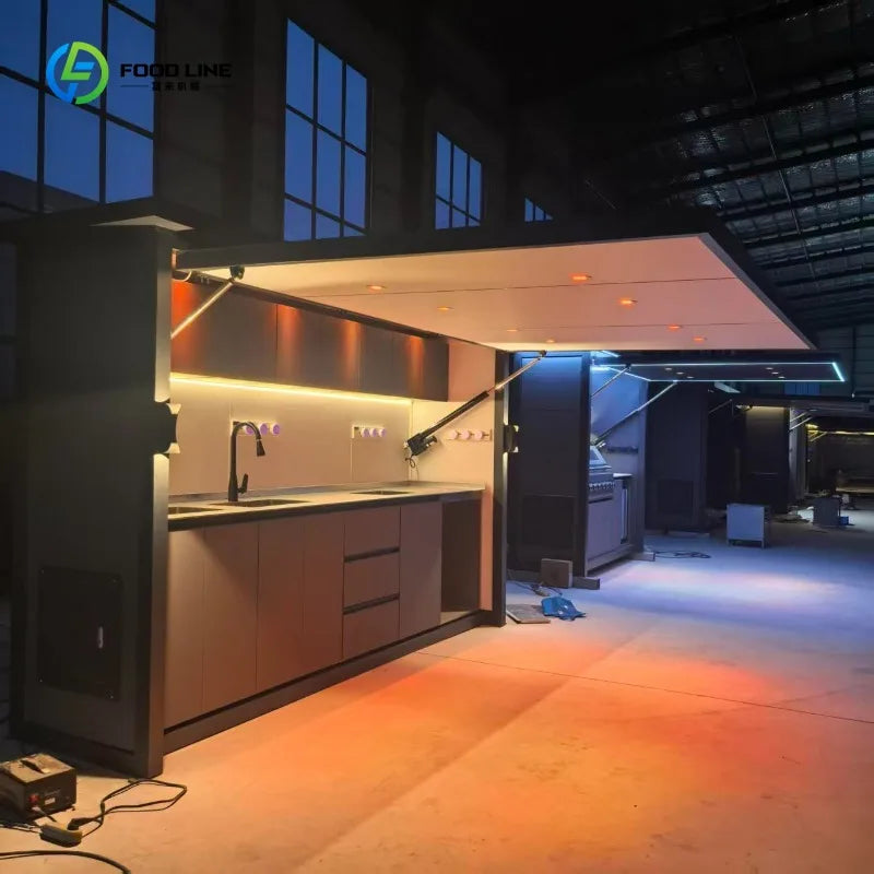 3.6M Outdoor Kitchen Factory in Stock Immediate Sale, Without Built-in Cooking Equipment Perfect for Backyard Party Storage Use