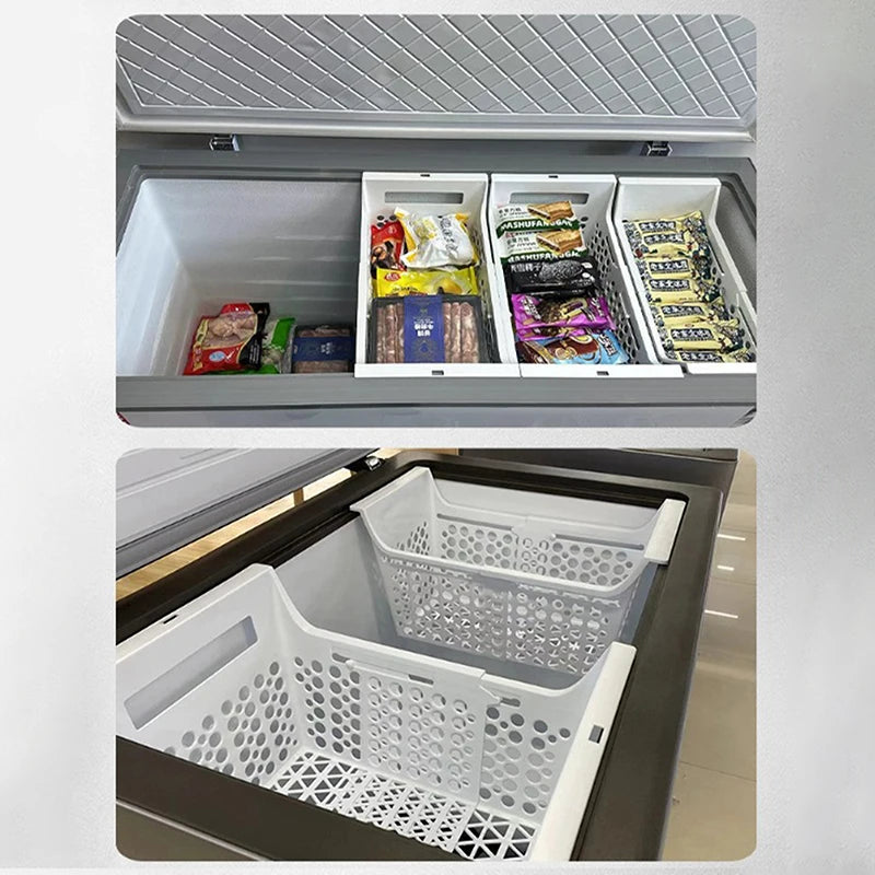 Kitchen Freezer Organizer Basket Odorless Heavy Load Rack for Chest Freezer Space Saving Storage Solution withMulti-layer Design