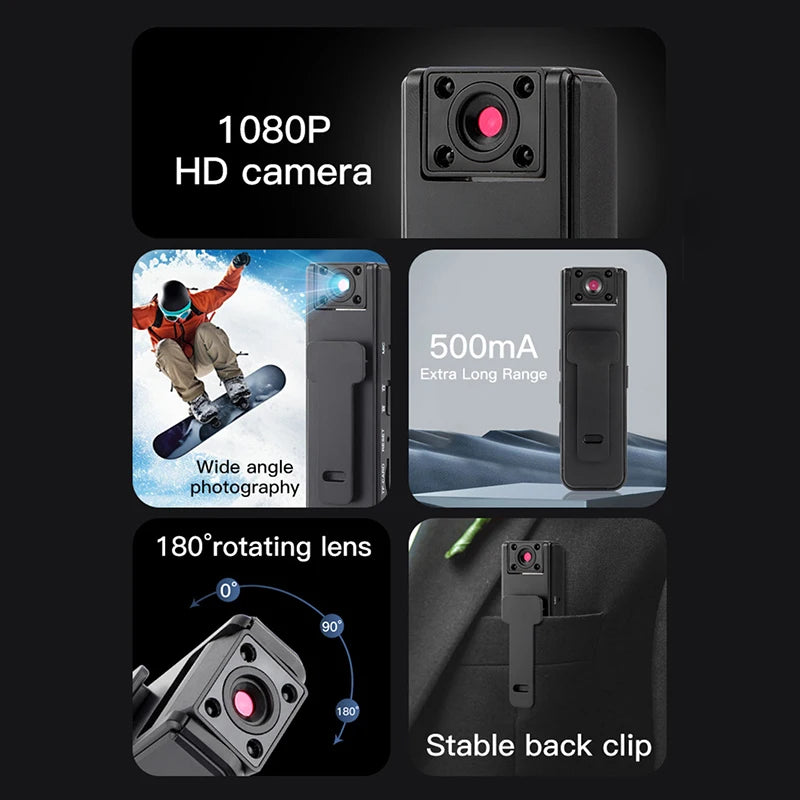 Mini Camera Night Vision HD 1080P Wireless Network Camera Digital Handheld Camera Outdoor Sports Camera Video Camcorder