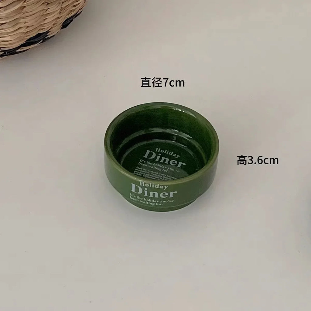 Korean Dishes, Afternoon Tea Utensils Ceramic Plate Home Western Food Round Dinner Plates Tableware High Value Gift ﻿