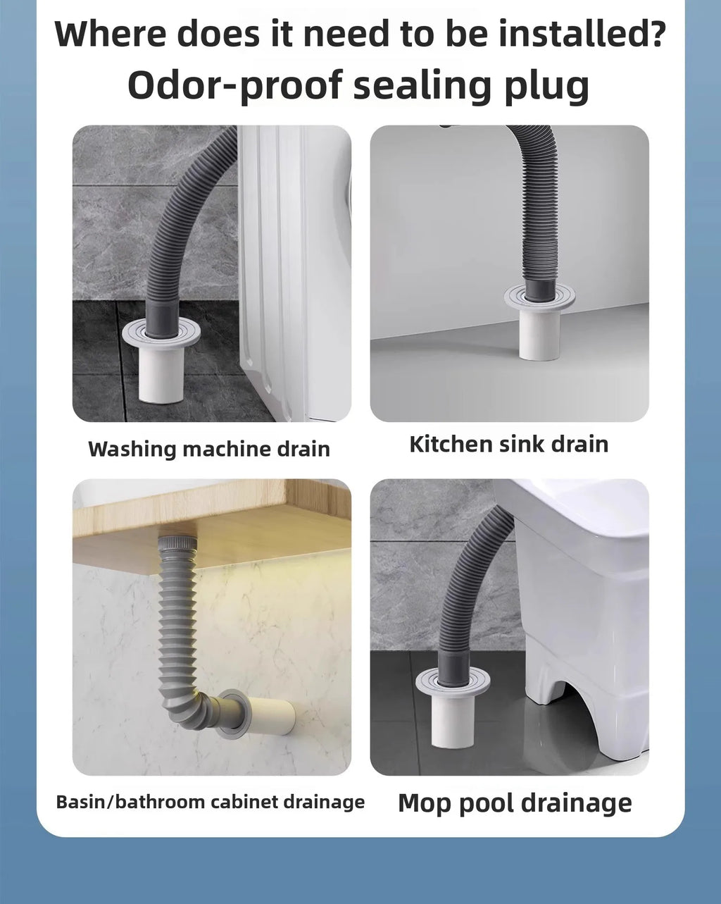 Sink Plug Sewer Pipe Sealing Ring Water Plug Floor Drain Shower Stopper Bathroom Accessories 70-75mm Silicone Drains Kitchen