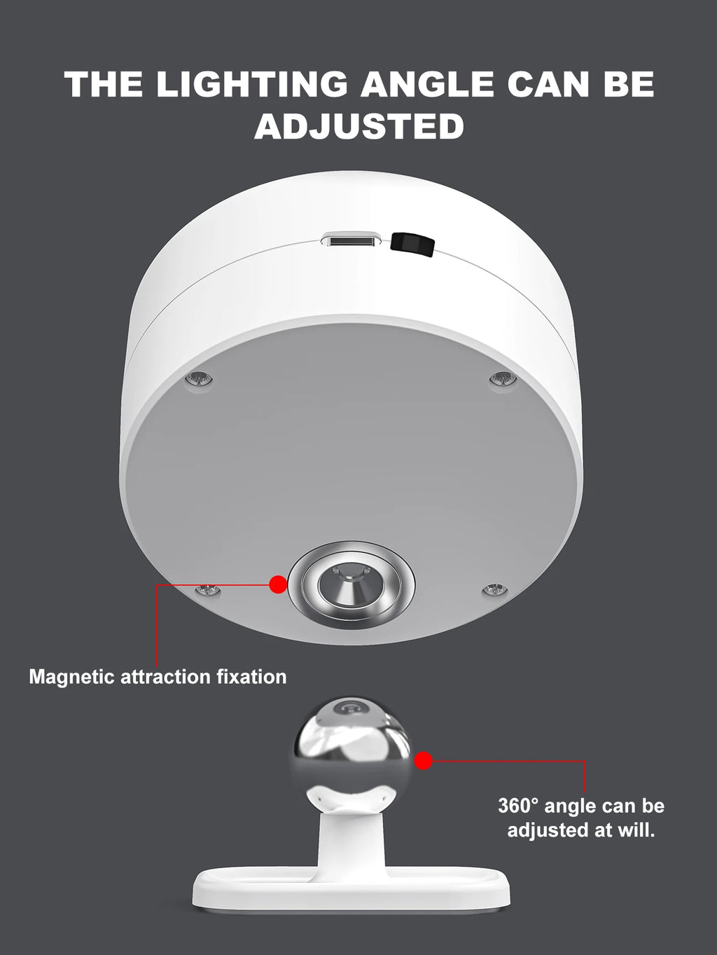 Modern Magnetic Wall Lights LED Wall Lamp 360° Rotation Wall Mounted Lights with Remote RGB Rechargeable Wall Sconce Room Decor