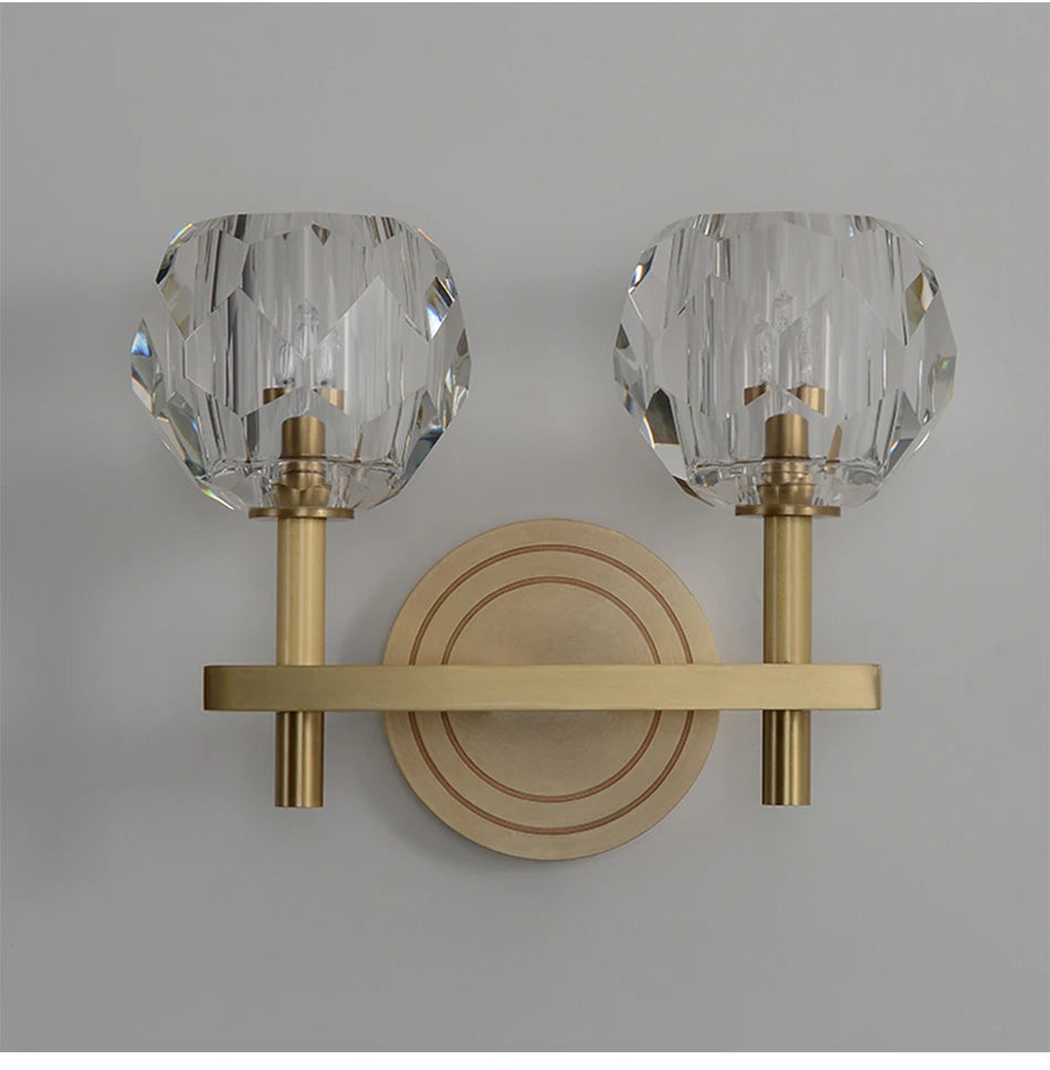Modern Crystal wall lamp Luxury Living room bedroom lounge interior stairs wall lamp side lights Rose gold Copper wall light