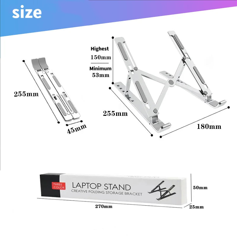 Universal Portable Laptop Stands Foldable Notebook Holder Adjustable Notebook Computer Bracket Lifting Cooling Holder Non-slip