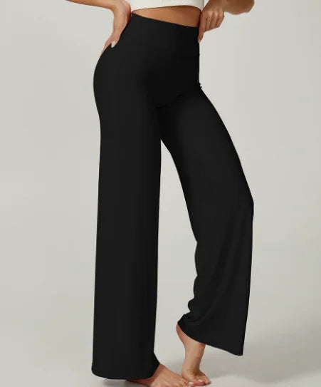 Women High Waist Wide Leg Yoga Pants Loose Flare Leggings Tummy Control Straight Workout Trousers Casual Lounge Pants Fitness