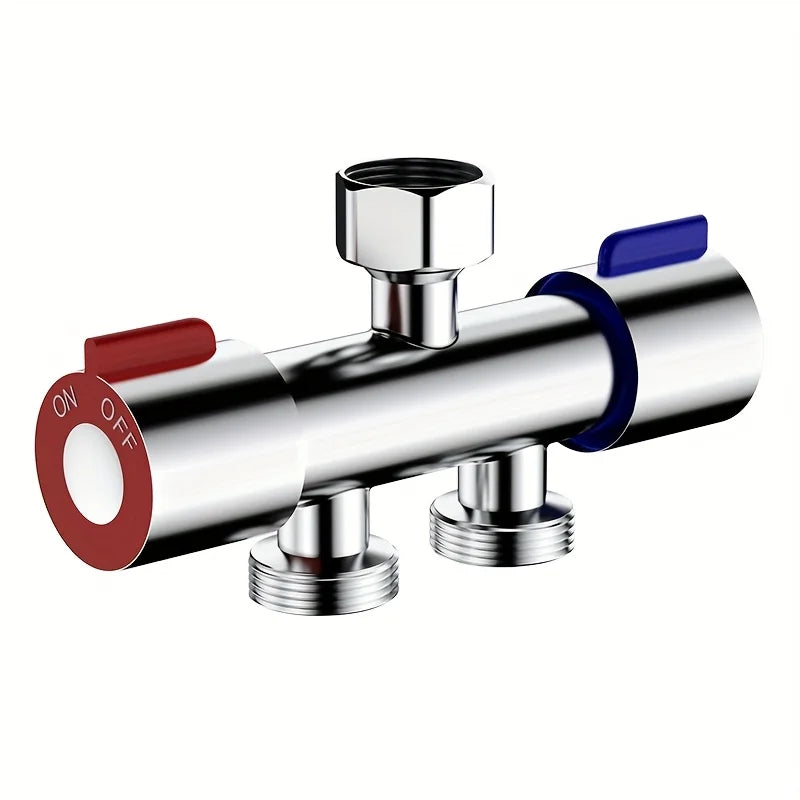 Double Handle Stainless Steel Cold Water Faucet for Bathroom And Washing Machine - Dual Control Kitchen Sink Tap