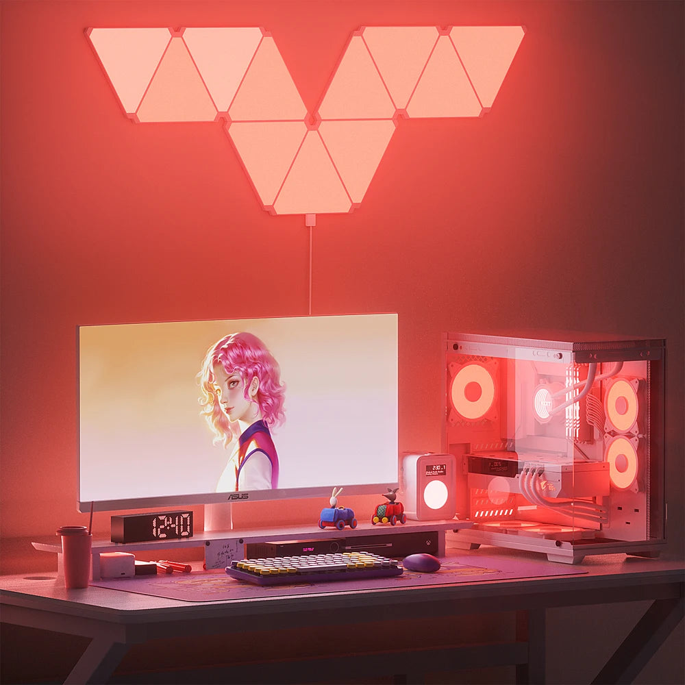 Smart APP WIFI RGB Thin Quantum Lamp USB 5V Music Sync LED Night Light For Game Party Room Decor Atmosphere Triangle Wall Lights