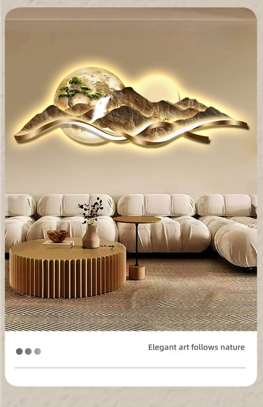 Modern LED Light Luxury Living Room High-grade Atmosphere Landscape Wall Lamp Painting Sofa Background Wall Lamp Painting