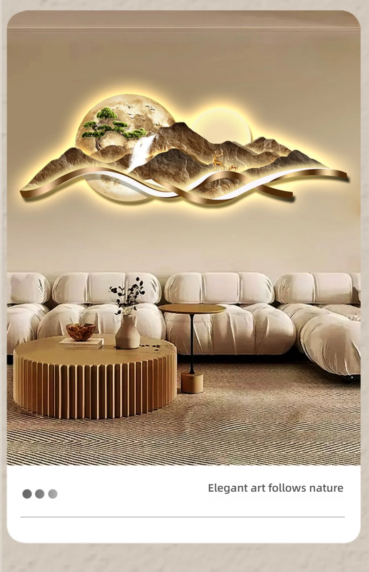 Modern LED Light Luxury Living Room High-grade Atmosphere Landscape Wall Lamp Painting Sofa Background Wall Lamp Painting
