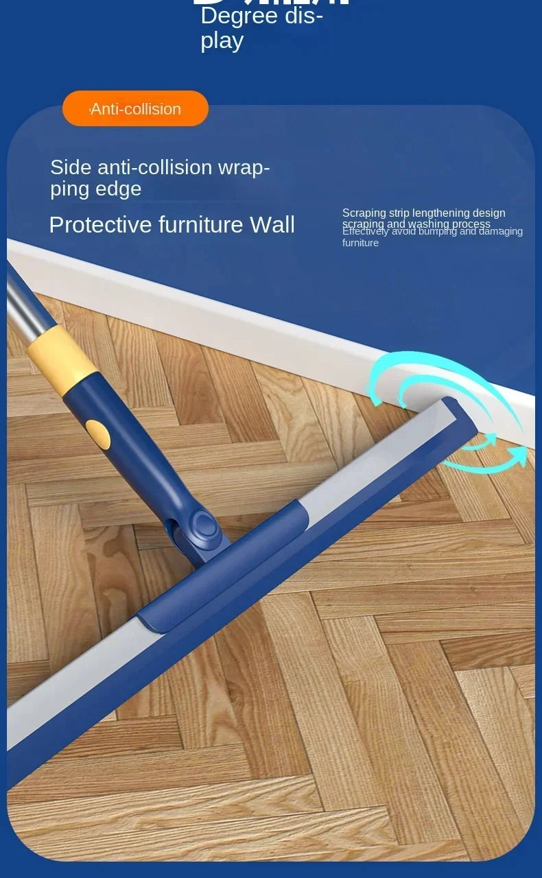 Portable Silicone Telescopic Scraper Mop Household Sweeping Floor Scraping Efficient Cleaning Toilet And Bathroom Brush