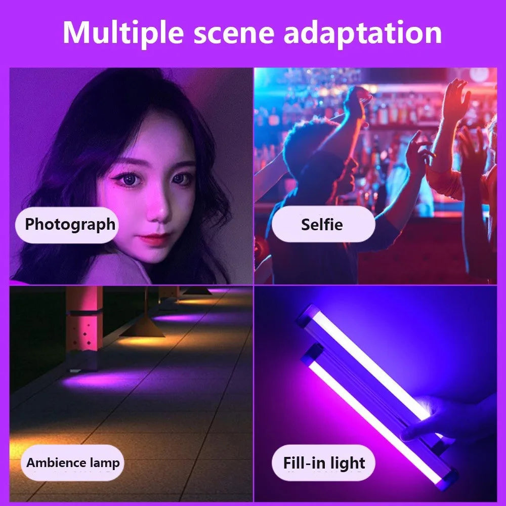 Colorful Tube Light RGB Light 17cm/32cm USB Light Night Light Purple Blue Light Stick Room LampHandheld Hanging Fill Light Photo