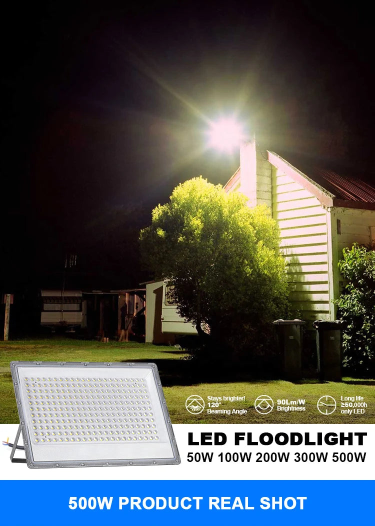 50W 100W 200W 300W 500W Led Floodlight Outdoor IP66 Waterproof 220V Reflector LED Garden Lighting Street Lamp Wall Flood Lights