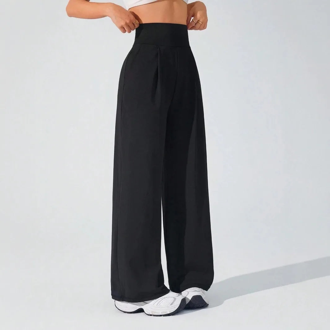 High Waist Straight Leg Yoga Pants Women Spring Summer Wide Leg Naked Feel GYM Leggings Woman Soft Pilates Running Sport Trouser
