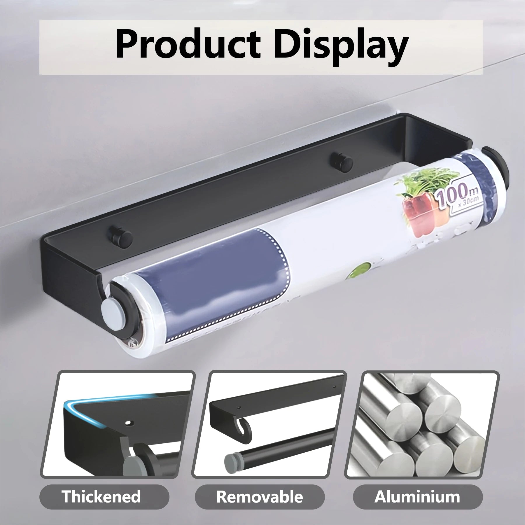 Stainless Steel Kitchen Paper Holder Plastic Wrap Holder Kitchen Accessories Kitchen Paper Dispenser Kitchen Supplies