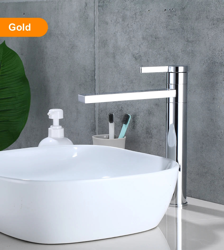 VGX Bathroom Faucets High Basin Mixer Sink Tall Faucet Gourmet Washbasin Taps Water Tap Hot Cold 360° Tapware Crane Brass Black
