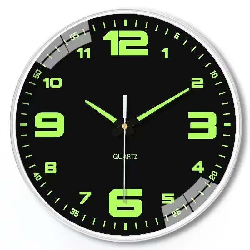 Hole-Free Luminous Wall Clock, 8 Inch Silent Quartz Clock, Modern Decor for Home & Living Room