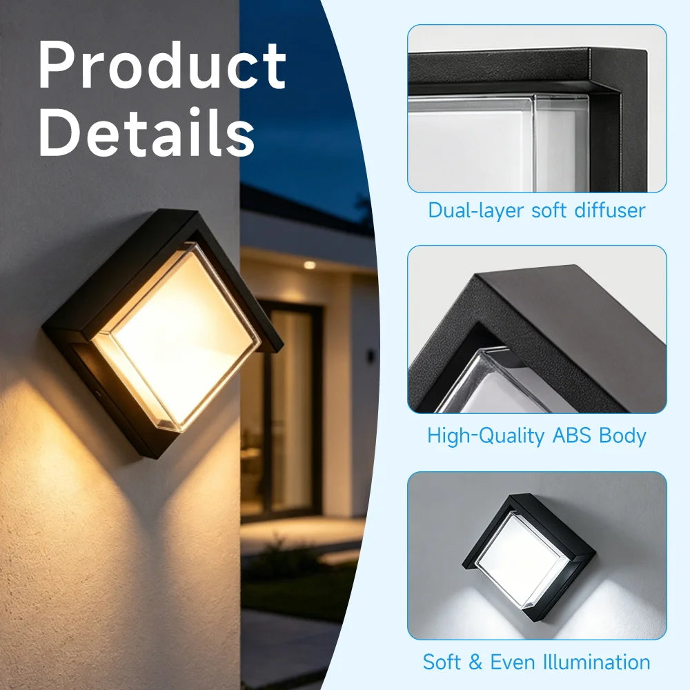 Outdoor Wall Light 85-265V IP65 Waterproof 25W 12W Garden Corridor Balcony wall lamp courtyard Decor Warm Light exterior Stairs