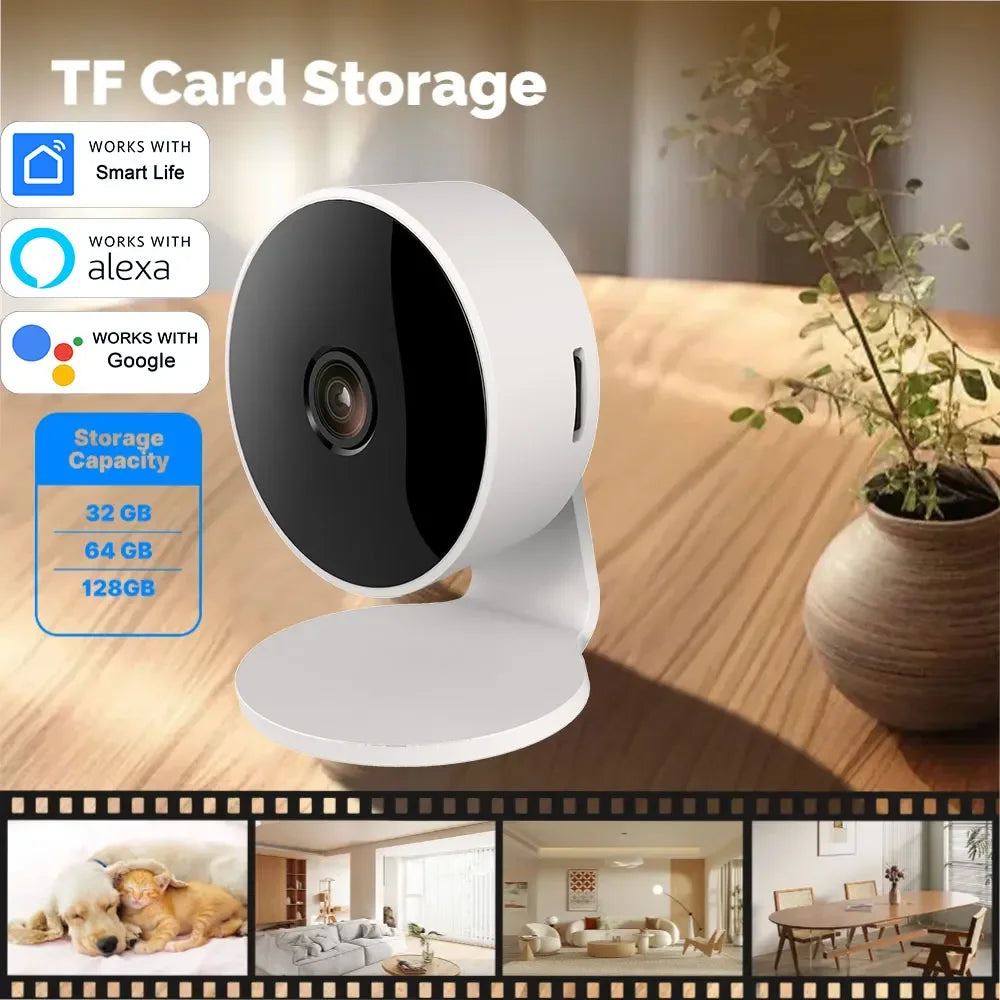 Tuya Smart Home Security Camera Wifi Indoor IP 2K AI Detection Night Vision Auto Tracking Baby Monitor 2-Way Audio Surveillance