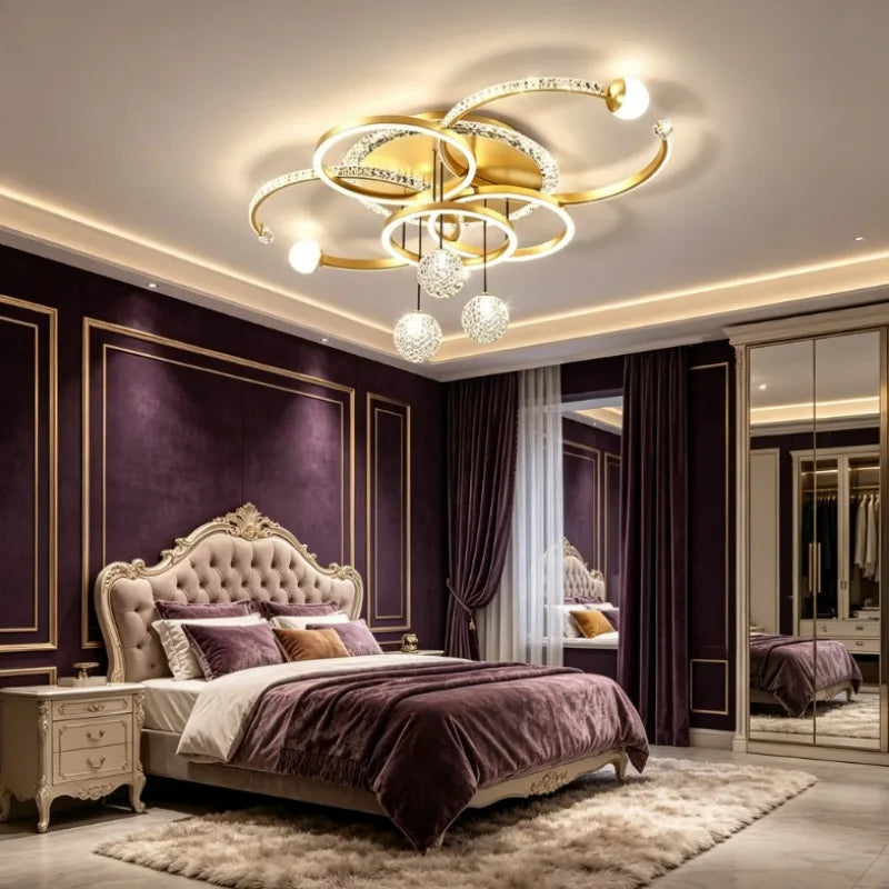 Modern Light Luxury Master Bedroom Pendant Lamp LED Creative Restaurant Lamp Villa Bedroom Interior Decoration Lighting Fixtures
