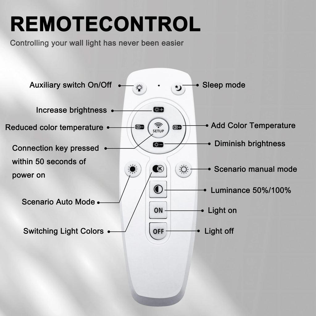16W Remote Control Dimming Wall Lamp Aluminum Living Room Bedroom Bedside Indoor Decoration Light Home Modern LED Wall Lights