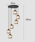Staircase Pendant Lamp Modern Light Luxury Crystal Lamp Simple Living Room Lamp Duplex Hotel Lobby Interior Decoration Lighting