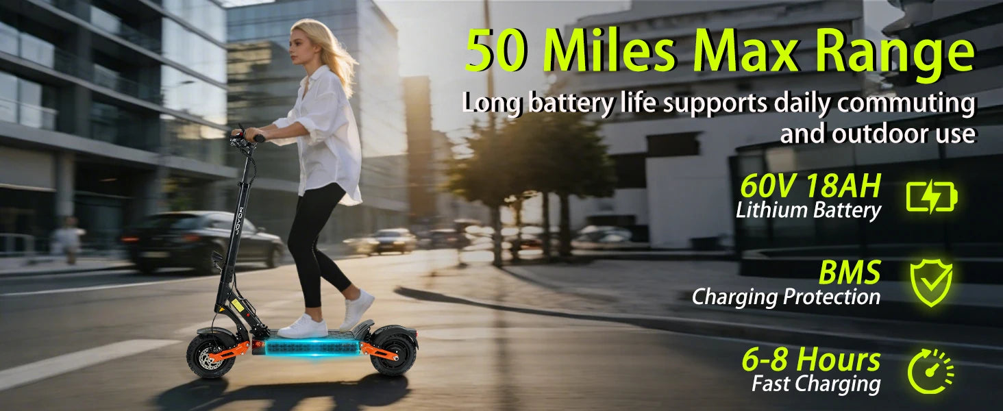 Electric Scooter  Dual Motor 2000W*2 for Adults, 60V Battery, 40mph Max Speed, Up to 50 Miles Range, 10 Inch Tires