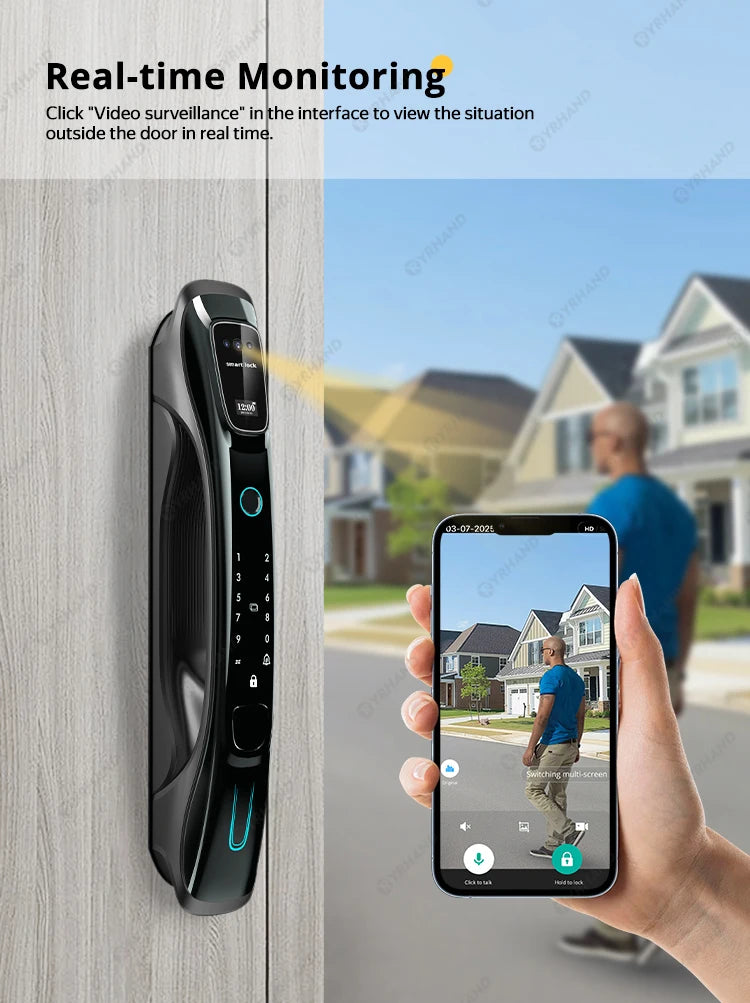 Smart Lock 3D Face Recognition Palm Vein Fingerprint WiFi APP Remote Control Video Intercom Auto Door Lock Digital Security