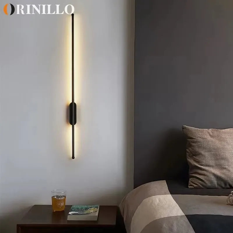 Modern minimalist led long wall lamp living room TV sofa bedroom bedside lamp background wall decorative lamp interior