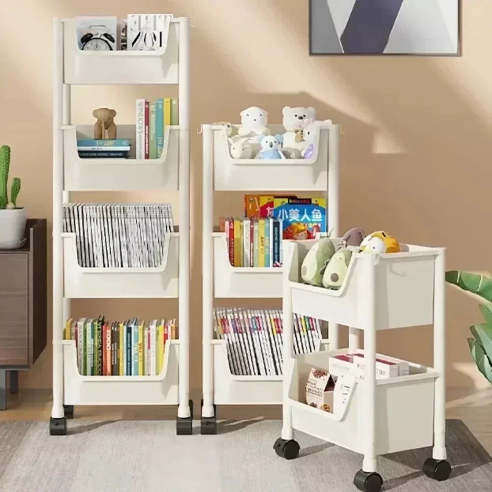 Home Trolley Bookshelf Kitchen Storage Rack Kitchen Corner Narrow Slit Storage Cabinet Bathroom Living Room Storage Rack