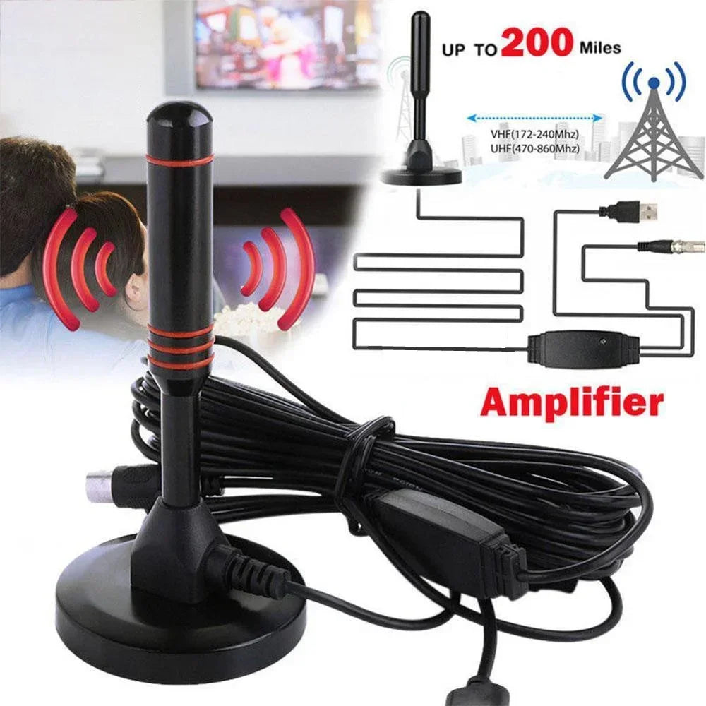 1080P 4K 13ft Cable 50 Miles Range TV Antenna Digital HD Antenna Indoor HDTV 1080P 4K 13ft Cable DVB-T2 Local Channel Broadcast