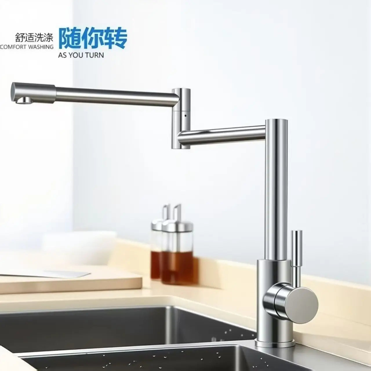 Foldable Kitchen Faucet Pot Filler Faucet Telescopic Cold And Hot Water Mixing Faucet Rotating Sink Faucet Tap