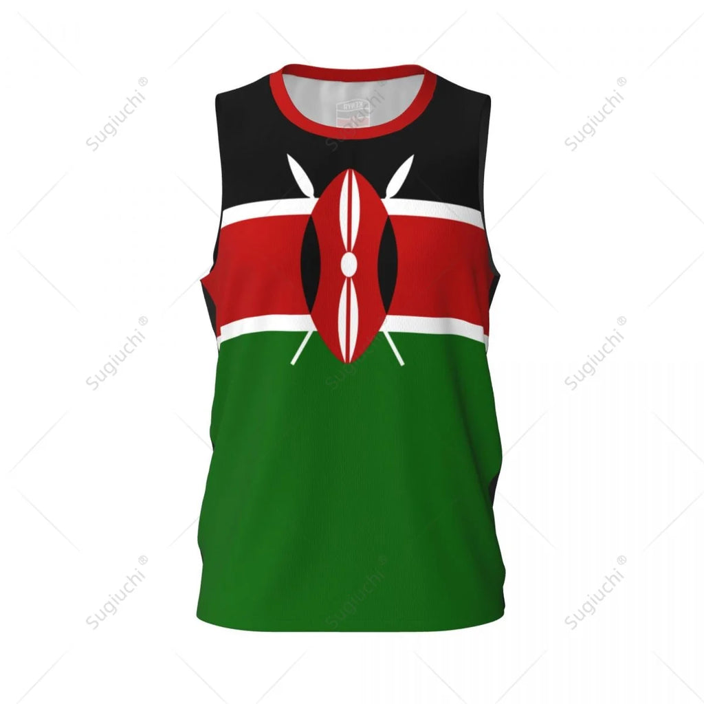 Kenya Flag Men Basketball Sports Running Fitness Multifunction Sleeveless tshirt Exclusive Custom Name Nunber