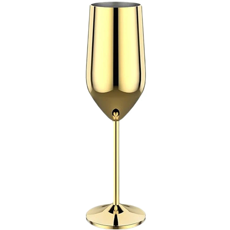 6Pcs Stainless Steel Unbreakable Metal Wine Glasses 220ml Cocktail Cups for Bar Drinking Glasses