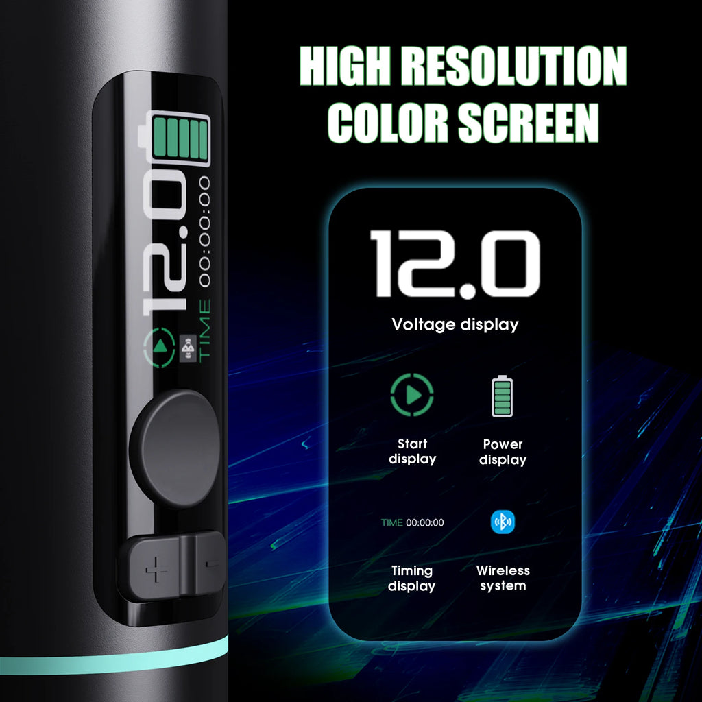 Dragonhawk X20 Pro Wireless Tattoo Pen HD Color Screen Replaceable 2000mAh Battery 3.5mm Stroke For Lining Shading Coloring