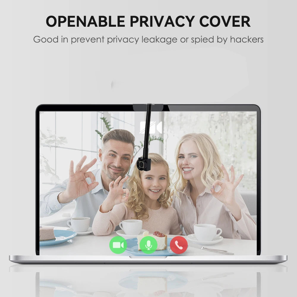 Webcam Middle Screen 4K Adjustable 2MP 5MP 8MP Auto Focus Zoom Mini USB Cam Flipped Sucker Micro USB Camera Audio Eye-to-eye