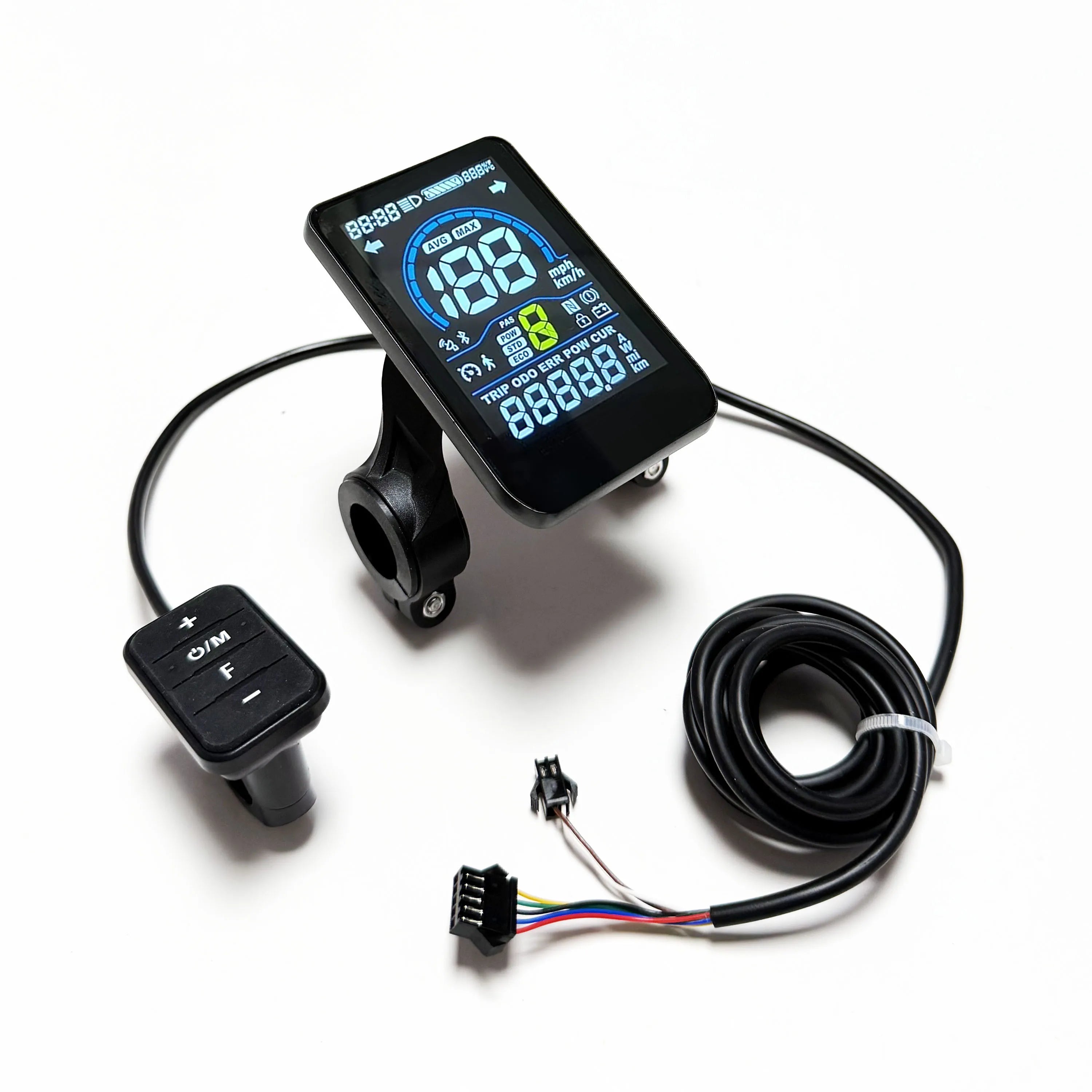 E-Scooter Brushless Motor Controller 9 MOSFET 24V 36V 48V 350W 500W 25A-30A With UART No.2 LCD Display, PAS,Throttle for E-Bike