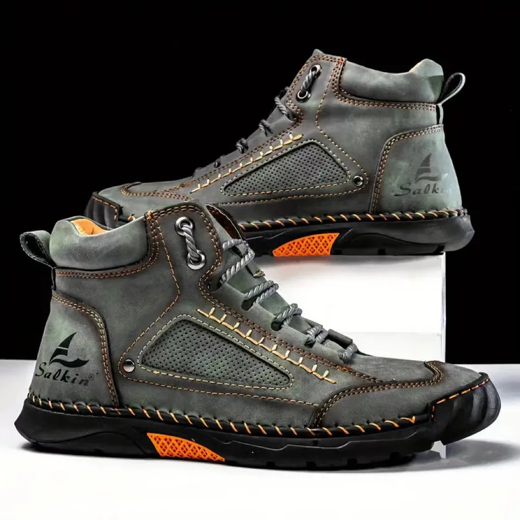 New Handmade Men's Boots Design Sneakers Man Outdoor Casual Leather Men Shoes Ankle Boots Fall Breathable Hot Sale Men's Boots
