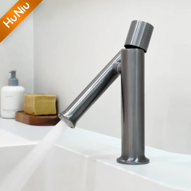 Bathroom Faucets Stainless Steel 304 Brushed Gold Basin Mixer Sink Faucet Gourmet Washbasin Tapware Hot Cold Water Tap Grey