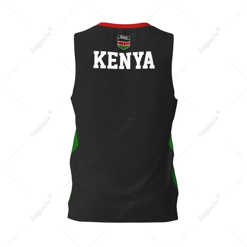 Kenya Flag Men Basketball Sports Running Fitness Multifunction Sleeveless tshirt Exclusive Custom Name Nunber