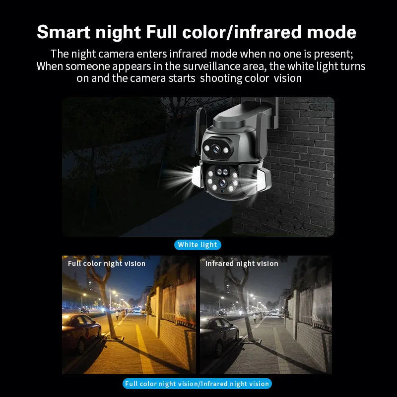 4MP UHD Carecam APP Dual Lens Wireless PTZ IP Dome Camera Full Color AI Humanoid Detection Home Security CCTV Baby Monitor