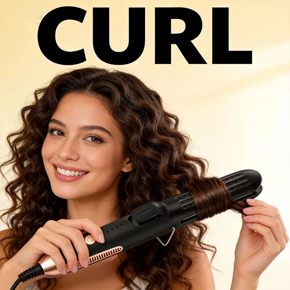 Professional Hair Straightener 2-In-1 Curling Wand Ceramic Ionic Fast Heat-Up Hair Flat Iron Negative Ion Iron Hair Straightener