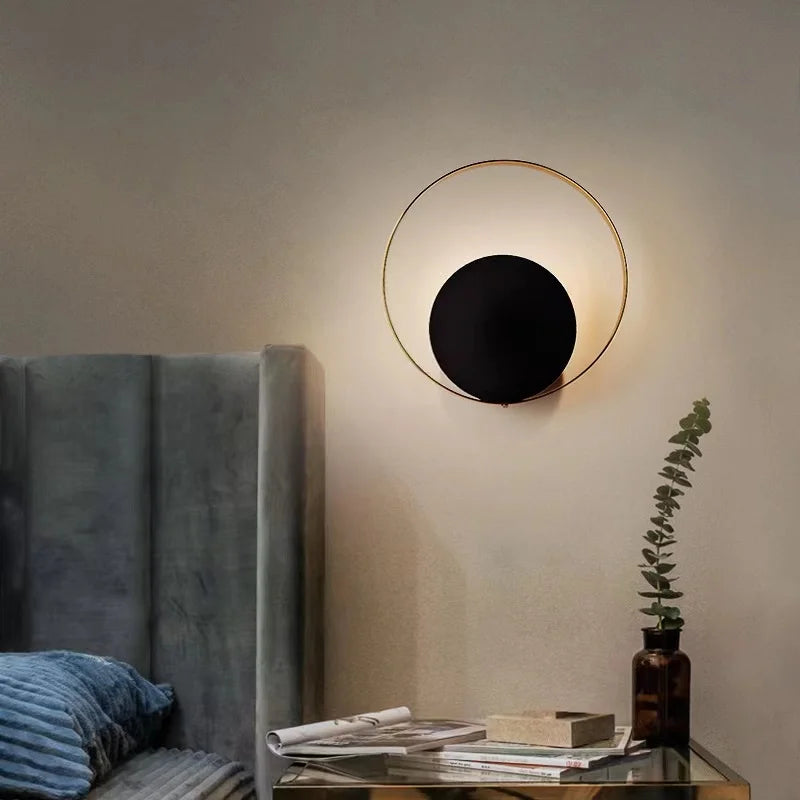 Nordic Modern Light Luxury Marble Wall Lamp Bedroom Background Led Lighting Decoration Creativity Mirror Aisle Sconce Indoor